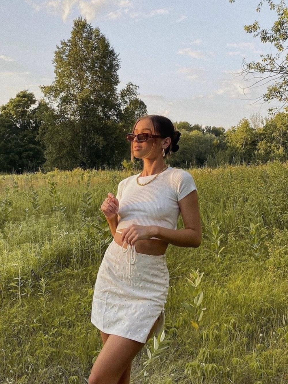 Princess Polly Anita Crop Top Tee White Ribbed Fitted Short Sleeve US 2 NWT - Picture 10 of 16